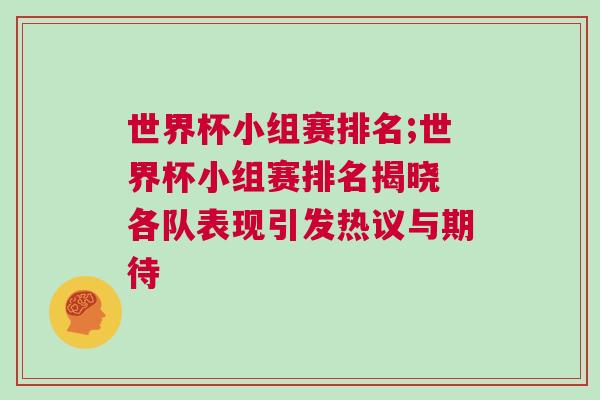 世界杯小组赛排名;世界杯小组赛排名揭晓 各队表现引发热议与期待
