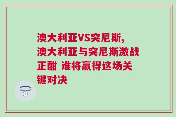 澳大利亚VS突尼斯,澳大利亚与突尼斯激战正酣 谁将赢得这场关键对决