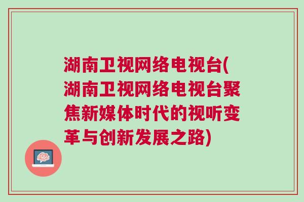 湖南卫视网络电视台(湖南卫视网络电视台聚焦新媒体时代的视听变革与创新发展之路)