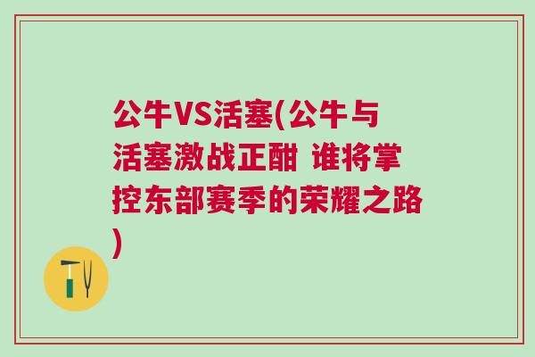 公牛VS活塞(公牛与活塞激战正酣 谁将掌控东部赛季的荣耀之路)