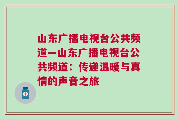 山东广播电视台公共频道—山东广播电视台公共频道：传递温暖与真情的声音之旅